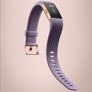 Fitbit Charge 2 in Rose Gold with Lavender Band